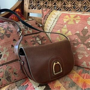 Genuine Leather Equestrian Crossbody Bag